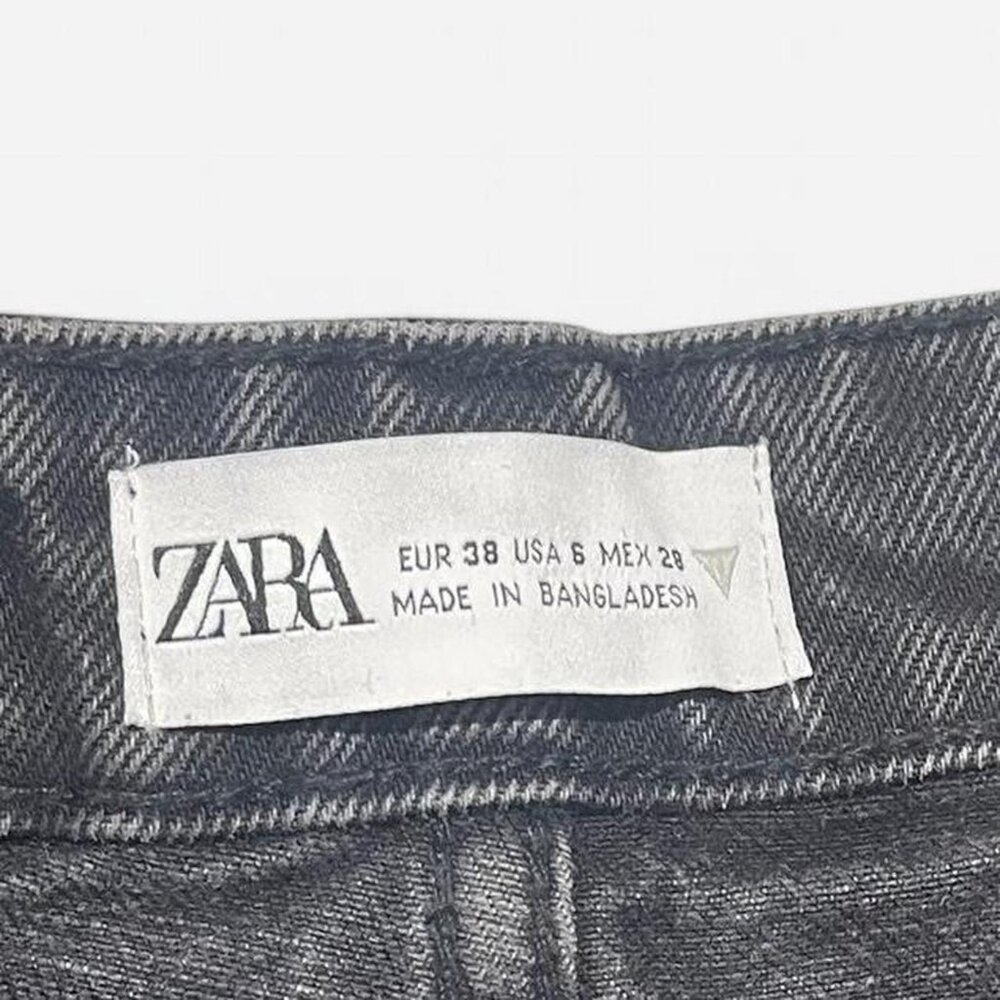 Zara black denim shorts size 6 - Picture 4 of 4